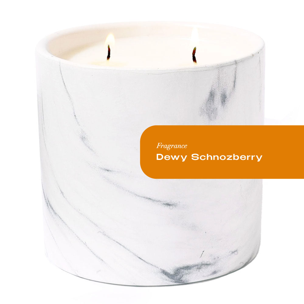 Dewy Schnozberry White Marble Candle 17oz