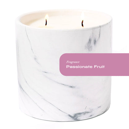 Passionate Fruit White Marble Candle 17oz