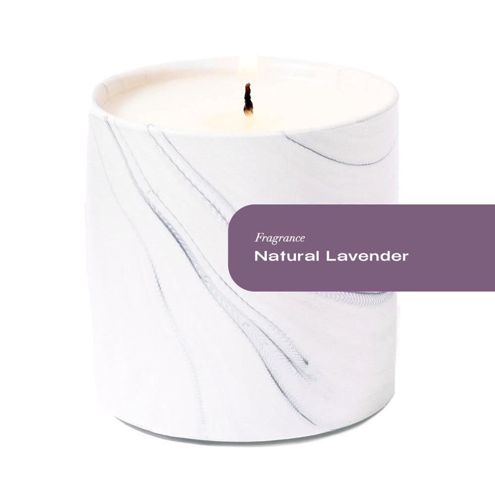 Natural Lavender White Marble Candle 6oz