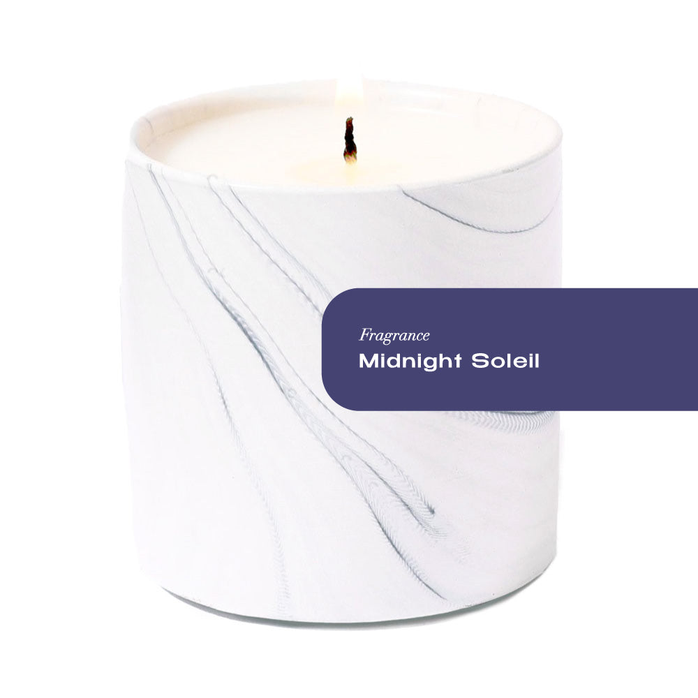 Midnight Soleil White Marble Candle 6oz