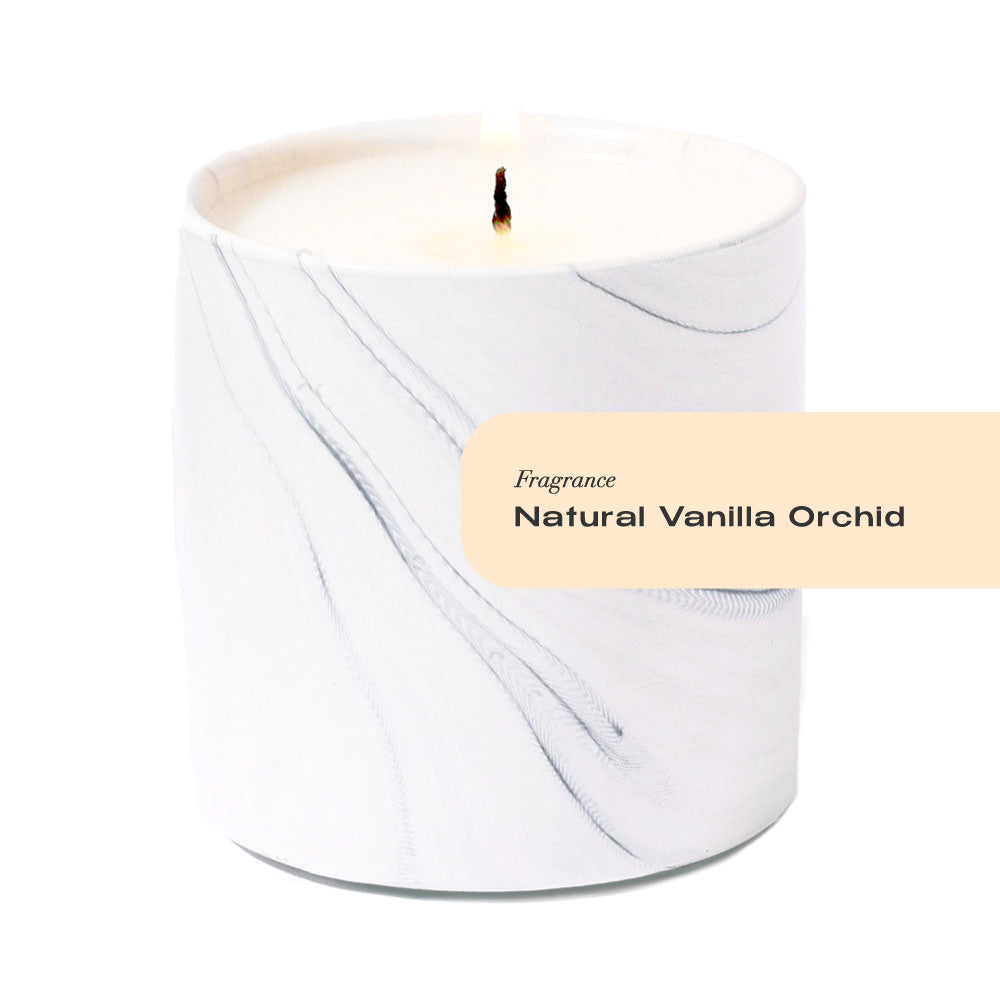 Natural Vanilla Orchid White Marble Candle 6oz